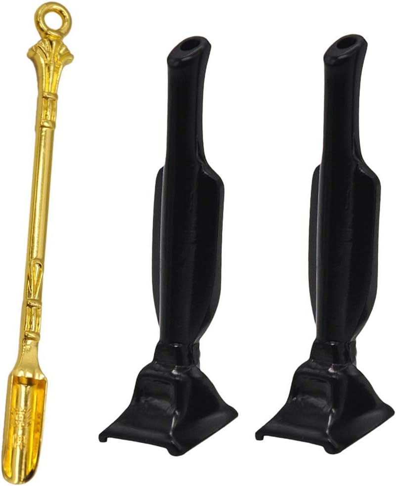 Aluminum Alloy Straw Metal Tube Snuff Straw Vacuum Style, Sniffer Snorter Straw, Sniffer Straw-Sniffer Tube (Black,Pack of 2)