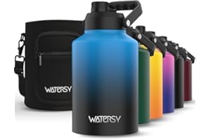 WATERSY 1 Gallon Water Bottle Insulated(Cold for 48 Hrs),BPA Free&Leak Proof,128oz Stainless Steel Water Jug,Big Flask,Large 