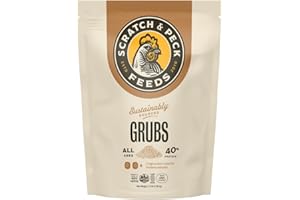 SCRATCH AND PECK FEEDS Scratch and Peck Grubs for Chickens and Ducks - 3.5 lbs Bag - Sustainably Sourced - Naturally High Protein, Calcium Dense - Dried Black Soldier Fly Larvae Bird Treats