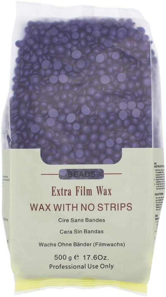 Hard Wax Beans for Face, Underarms, Brazilian, Bikini Hair Remover 17.6 Ounce (Purple)