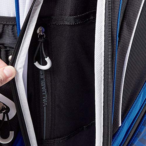 Maxfli 2019 Honors Plus Golf Stand Bag Lightweight 14-Way Top 3 Dividers w/Insulated Pocket & Cart Strap Channel (White/Blue)