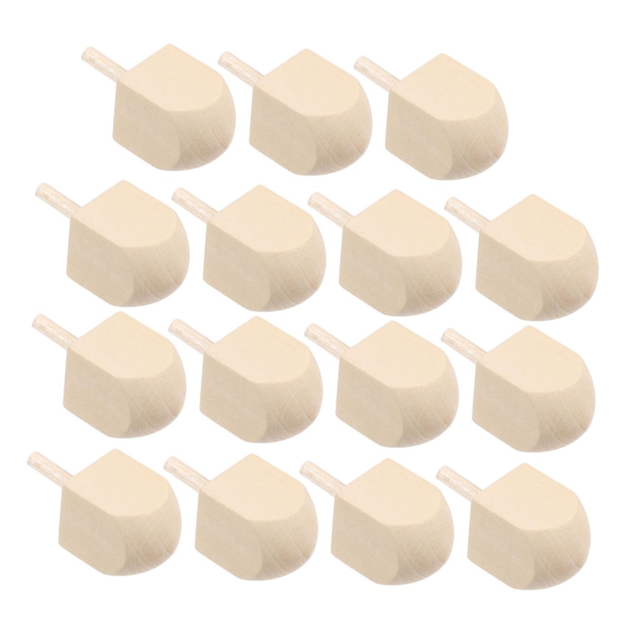 MUELODSIC 15Pcs Unfinished Wooden Dreidels for Hanukkah Diy Craft Blanks Spinning Tops Hanukkah Decorations Party Games Fun for Kids and Adults