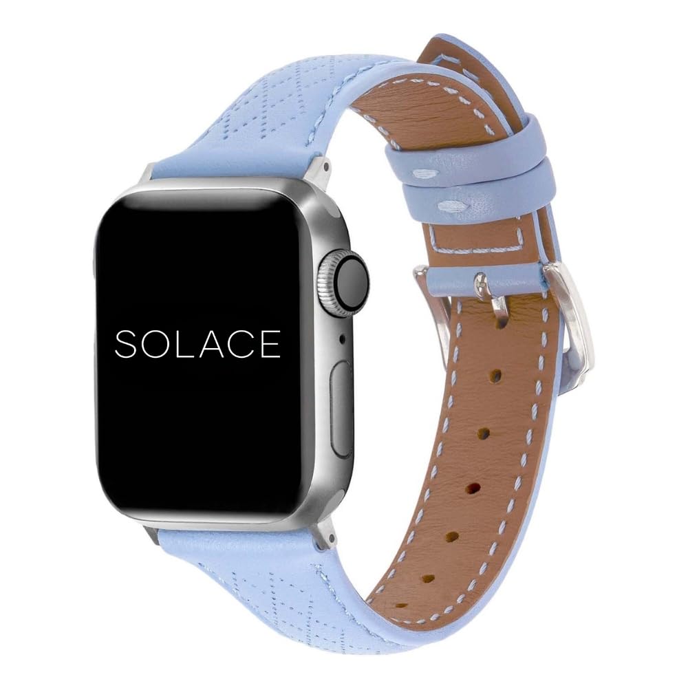 Solace Bands Allura Leather Watch Band - Compatible with Apple Watch Bands for Women and Men, Leather Watch Band for 38mm 40mm 41mm 42mm 44mm 45mm 49mm Ultra, SE and 11 10 9 8 7 6 5 4 3 2 1