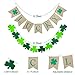 VERKB Shamrock Lucky Burlap Decoration Banner-St Patrick's DayThemed Decorations Sign-Home Decor for Kids Party, Holiday, Bedroom, Window, Fireplace, Cabinets