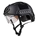 Annong Airsoft SWAT Tactical Helmet Combat Fast PJ Helmet with Protective Goggles (Black)