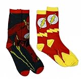 The Flash Men's Casual Crew Sock Set Pack of 2, Red, Men's Shoe Size 6-12