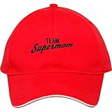 Male/female Fashion Adjustable Red Baseball Cap Snapback Hat With Team Supermom Cotton