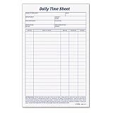 TOPS Daily Employee Time And Job Sheet, 6 x 9.5 Inches, 100 Sheets per Pad, 2 Pads/Pack (30041)