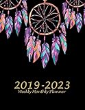 2019-2023 Weekly Monthly Planner: Beauty Dreamcatcher Black Book, 8.5