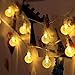 Battery Operated Globe String Lights, CMYK 14.6ft 40 LED Waterproof Fairy Lights Backyard Patio Lights, Decor for Trees, Garden, Party, Christmas, Holiday (Warm White)