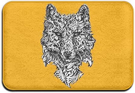 Handsome Prairie Wolf Cute Runner Doormats For Your Entry Modern Art Deco Doormat Mat (Size:23.6"(L) X15.7"(W)) Resistant With With Non Slip Backing