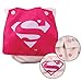 Bumkins Cloth Diaper Snap All-In-One (AIO) or Pocket with Cape, 7-28lbs, DC Comics Superman Pink