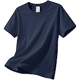 PATPAT Boys Plain Basic Tees 5-16 Years Cotton Solid Short Sleeve Crewneck T Shirts Teen Boys Summer Clothes