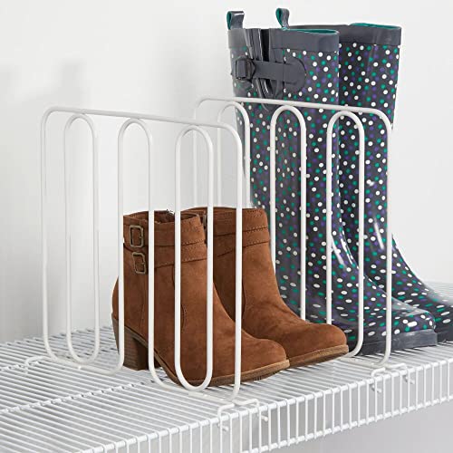 mDesign Metal Wire Shelf Dividers for Closet Organization in Bedroom