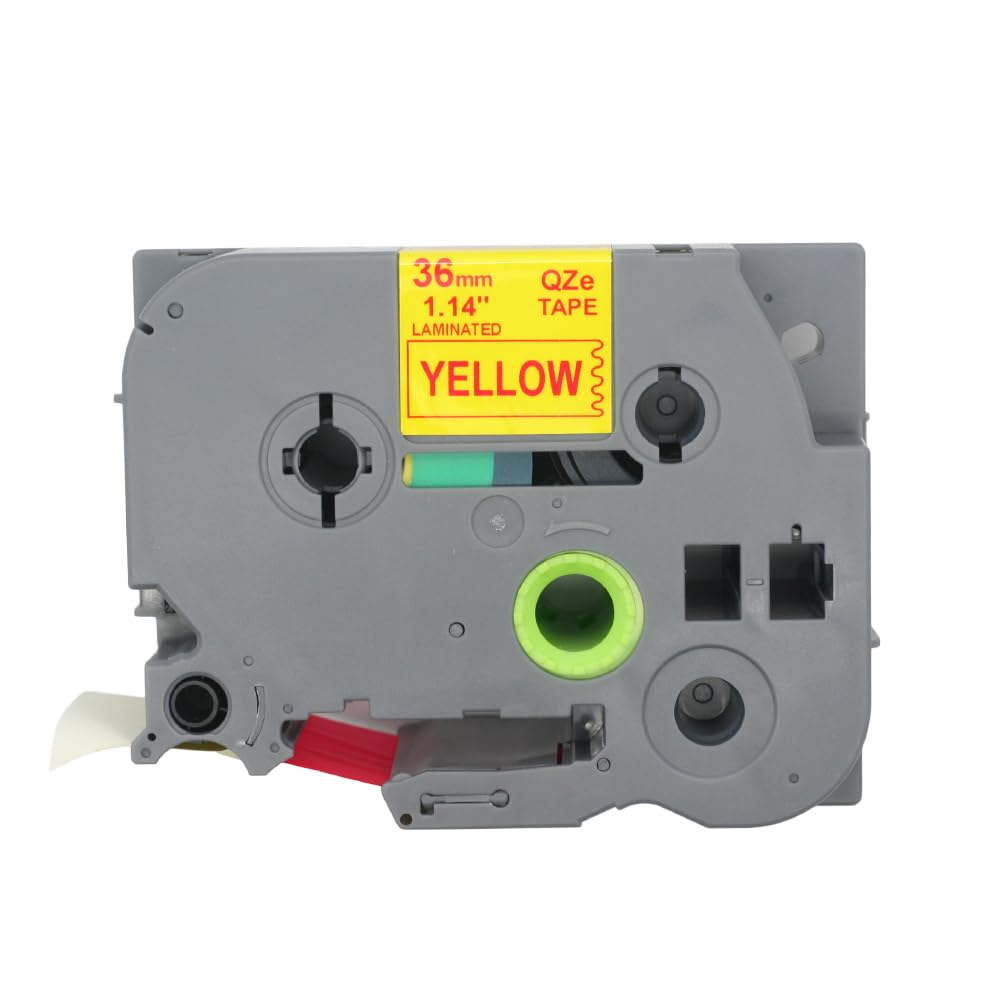 BROVACS 1 Pack Red on Yellow Laminated Label Tape Compatible for Brother P-Touch Label Printer TZ 662 TZe 662 36mm 1 1/2" OPA4662