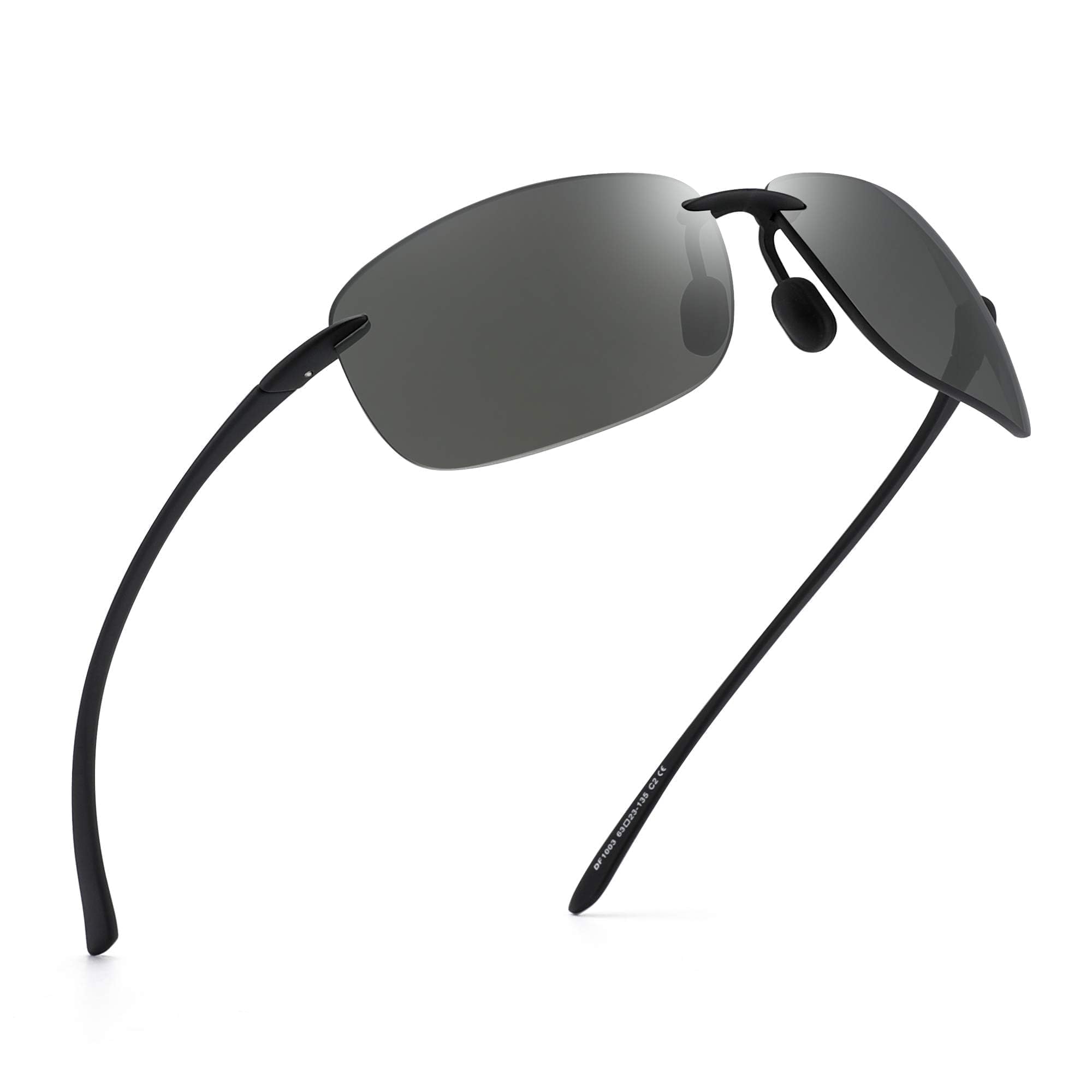Photo 1 of JIM HALO Polarized Sport Sunglasses for Men Women TR90 Rimless Frame for Running Fishing Cycling Driving Grey1