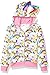 JoJo Siwa girls Unicorns & Rainbows All Over Print Zip Up Hoodie With Bow Hooded Sweatshirt, White/Pink, 8 10 US