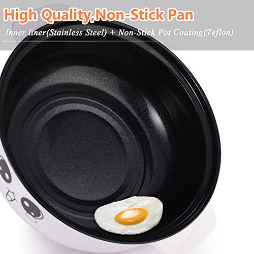 MINGPINHUIUS 4-in-1 Multifunction Electric Cooker Skillet Wok Electric Hot Pot For Cook Rice Fried Noodles Stew Soup Steamed Fish Boiled Egg Small Non-stick with Lid (2.3L, without Steamer) - Thumbnail 4