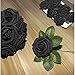 YINGSHENG Black Roses Artificial Flowers, 25pcs Real Looking Artificial Roses Black Foam Flower with Stem for Halloween Wedding Bridal Bouquets Baby Shower Party DIY Home Decoration
