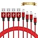 Ferrali Micro USB Cable Charge, Nylon Braided High Speed Micro USB Charging Cable, 4Pack 10FT 6FT 6FT 3FT Sync and Charging Cord Compatible Kindle, Samsung, Nexus, Android Smartphone etc [Red]