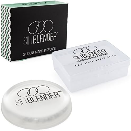 SILIBLENDER – Professional Round Silicone Make Up Sponge with Free Storage Case – 100% Real Silicone Core – Blend Make Up Flawlessly – Hygienic & Easy To Clean with Zero Makeup Wastage – 1 x Round Blender Sponge for Advanced Beauty Blending Techniques.