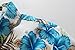 SSLR Men's Flower Casual Button Down Short Sleeve Shirt (Large, Blue Hibiscus)