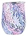 Lilly Pulitzer Stainless Steel Wine Glass with Lid, Holds 12 Ounces, Kaleidoscope Coral
