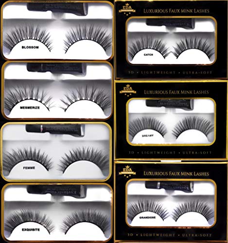 EDA LUXURY BEAUTY FEMME 3D Faux Mink False Lashes | Super Soft Natural Look | Full Volume | Extra Long Length | Eyelash Extensions | Criss Cross Cat Eye Effect | Vegan & Cruelty-Free | Fake Eyelashes 7 EDA LUXURY BEAUTY FEMME 3D Faux Mink False Lashes | Super Soft Natural Look | Full Volume | Extra Long Length | Eyelash Extensions | Criss Cross Cat Eye Effect | Vegan & Cruelty-Free | Fake Eyelashes