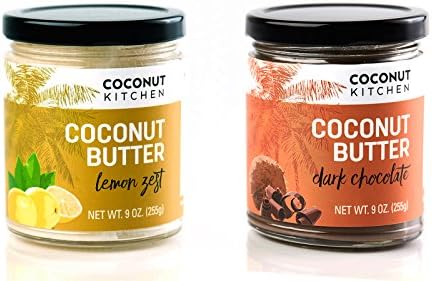Coconut Kitchen Lemon Zest Coconut Butter &amp; Dark Chocolate Coconut &amp; Vanilla Gluten-free Peanut-free Dairy-free No Refined Sugar (2-pack 9 oz jars)