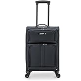 U.S. Traveler Anzio Softside Expandable Luggage with Spinner Wheels, Dark Grey, 22-Inch Carry-on