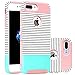 iPhone 7 Plus Case, JDBRUIAN [Minimal Stripe]Slim [Dual Layer] Protection [Scratch Resistant] Hard Back Cover [Shock Absorbent] TPU Bumper Case for Apple iPhone 7 Plus [5.5 inch] - Rose Gold