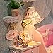 Ogrmar Wooden Dollhouse Miniatures DIY House Kit with Cover and Led Light-Happiness World