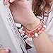 V-MORO Bracelet Compatible with Apple Watch Bands 44mm 42mm Women Pink Fashion Handmade Elastic Stretch Beads with Rose Gold Stainless Steel Adapters Strap for iWatch Series 4/3/2/1 42mm/44mm