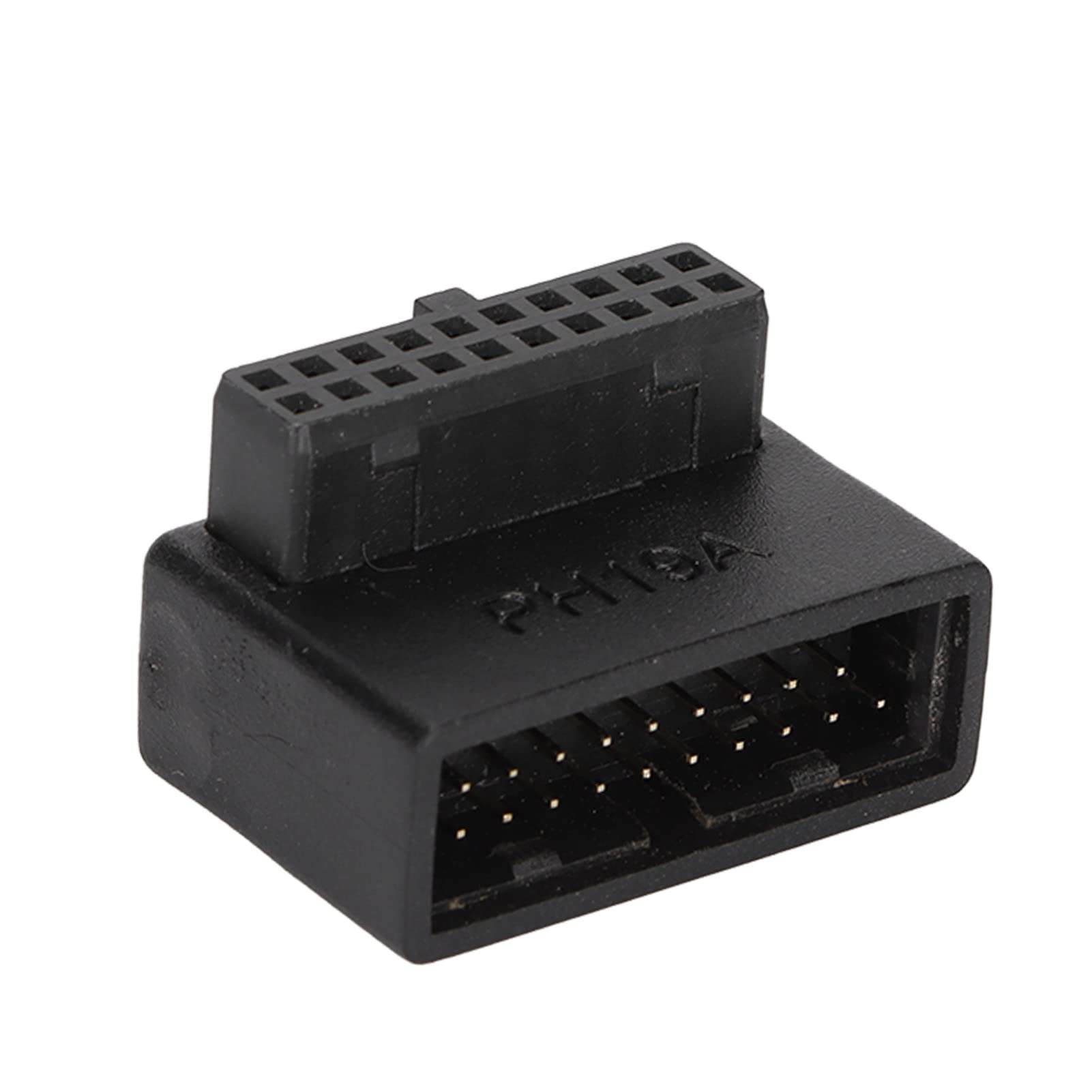 USB 3.0 19/20Pin Male 90 Degree to Female Extension Adapter, Up Down Angled 90 Degree Connector for Motherboard Mainboard (PH19A one-piece)