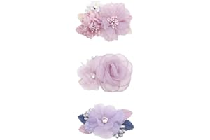 cherrboll Flower Hair Clips Set 3pcs Floral Hair Bow Accessories for Baby Girl Toddles Teen Gifts