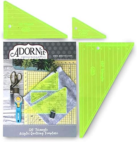 ADORNit, Acrylic Quilting Template and Book Combo Pack, DIY Quilt Set - 120 Triangle