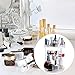 WILLED Acrylic Makeup Organizer 360 Rotating Adjustable Carousel Makeup Holder Cosmetic Storage Display Case, Fits Creams, Makeup Brushes, Lipsticks, Jewelry (Diamond Design)