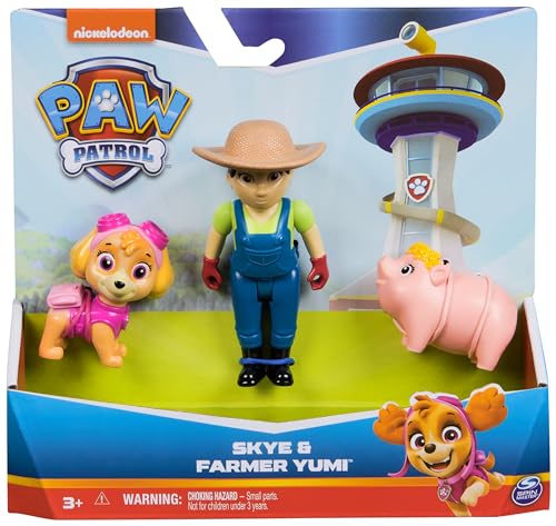 PAW PATROL Hero Pups – Actionfiguren-Set mit 1 Skye Hundefigur, 1 Bäuerin Yumi Figur und 1 Schweinchen, Spielzeug geeignet für Kinder ab 3 Jahren 10