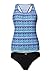 Aleumdr Womens Pattern Printed Padded Push Up Tankini Swimsuits with Swim Briefs