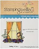Stamping Bella Uptown Girl Peeking Out The Window Cling Rubber Stamp, 6.5