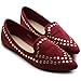 Ollio Women's Ballet Shoe Comfort Faux-Suede Studded Flat