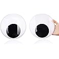 DIYASY 7.5 Inches Giant Googly Eyes, 2 Pcs Large Wiggle Eyes Self Adhesive for DIY Craft Decorations and Christmas Ornaments.