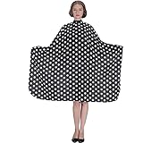 SMARTHAIR Professional Salon Cape Polyester Haircut Apron Hair Cut Cape,50”x57”,Black /White dots C375001A