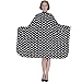 SMARTHAIR Professional Salon Cape Polyester Haircut Apron Hair Cut Cape,50”x57”,Black /White dots C375001A