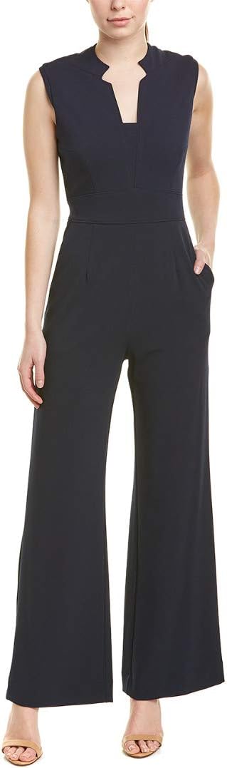 Tahari by ASL Women's Notch Neck Stretch Crepe Jumpsuit