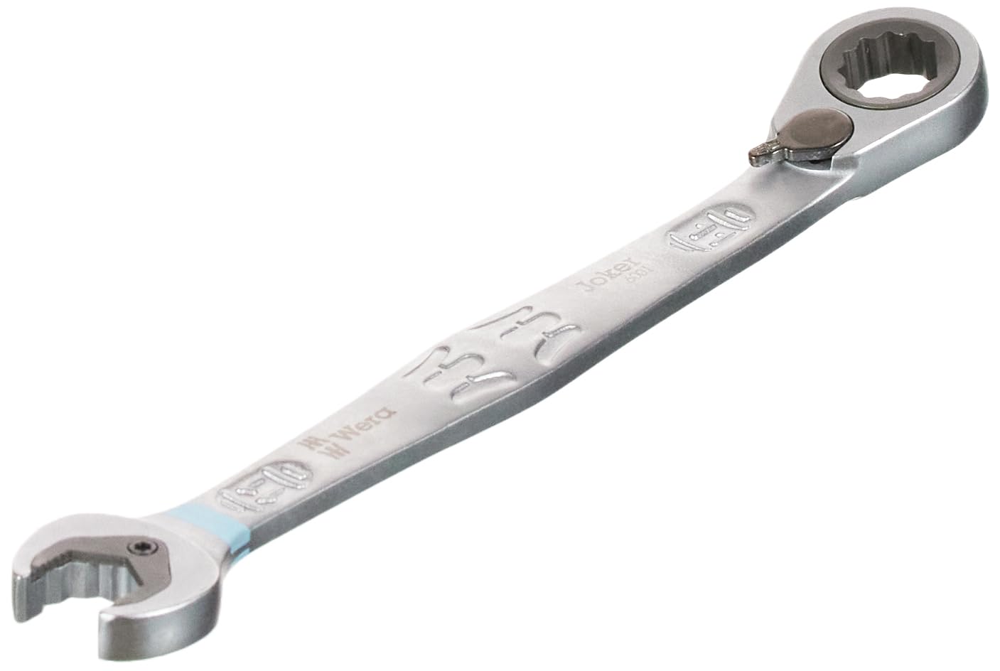 Wera 05020066001 Ratcheting Combination Wrench Joker Reversible 11x165mm, Cyan, 11 x 165 mm
