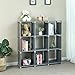 SONGMICS 9-Cube DIY Storage Shelves, Open Bookshelf, Closet Organizer Rack, Non-Woven Fabric Cabinet, Gray ULSN45GY