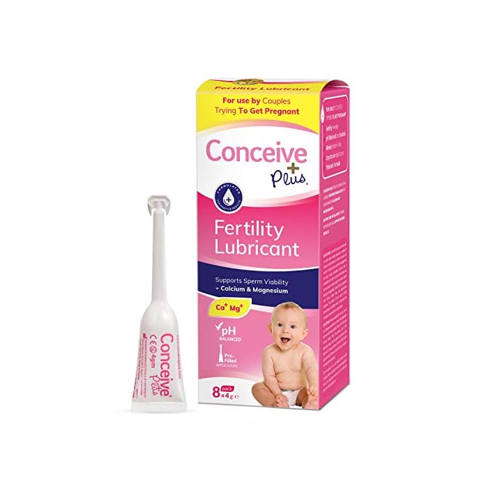 Conceive Plus Fertility Lubricant - pH Balanced, Calcium + Magnesium, Vaginal Moisturizer, Fertility Lube for Women, 8 x…