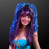 Light Up Blue Hair Noodle Headbands