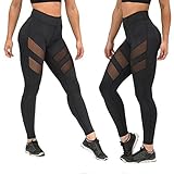 Gillberry High Waist Fitness Yoga Sport Pants Printed Stretch Point Leggings FBA